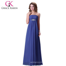 Grace Karin Ladies Sexy bretelles robe de soirée longue blanche CL3105-3 #